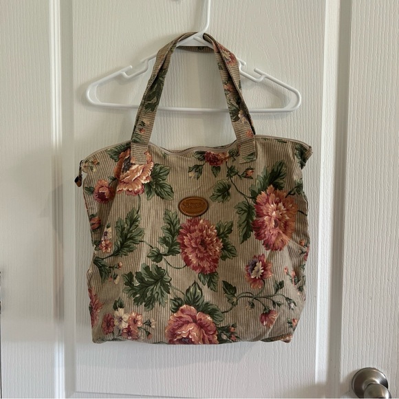 Gitano Cream and Pink Floral Tote Bag - Picture 1 of 12
